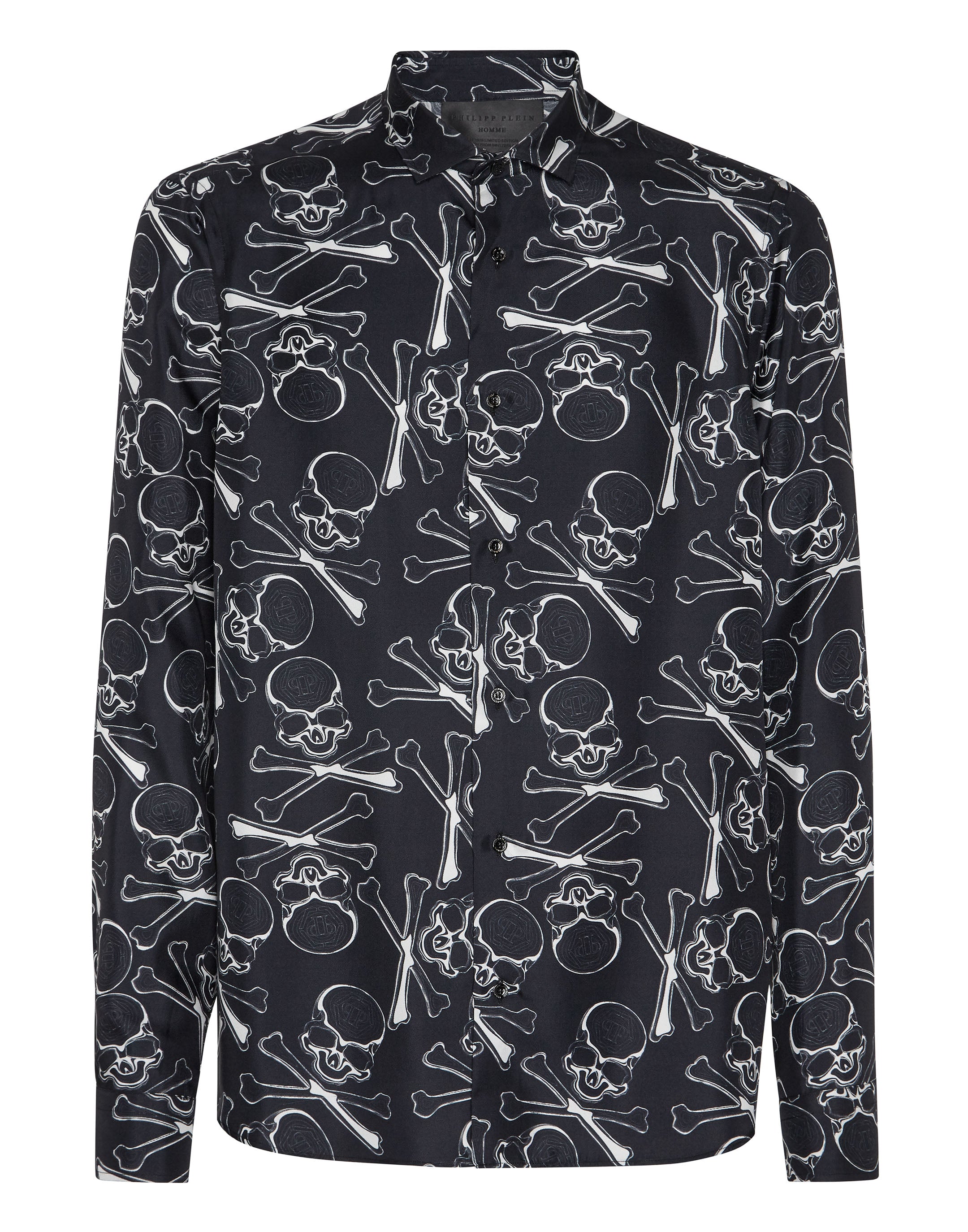 

Шелковая рубашка денди Skull&Bones PHILIPP PLEIN, черный