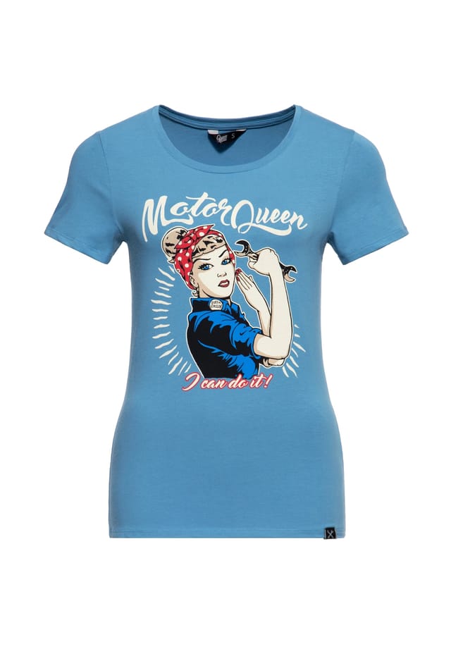 

Футболка с принтом базовая футболка motor queen я могу это сделать Queen Kerosin, синий