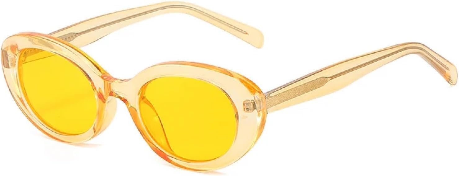 

Модные маленькие овальные солнцезащитные очки для женщин в форме «кошачьего глаза», солнцезащитные очки с защитой от УФ-излучения UV400, дужки из нержавеющей стали MTZJH, One Color