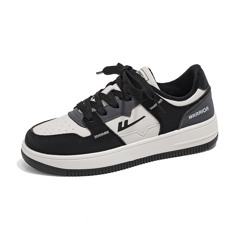 

WARRIOR Низкие скейтерские кроссовки унисекс бело-красные и бело-черные (с флисовой подкладкой), цвет White Black (Fleece-Lined)