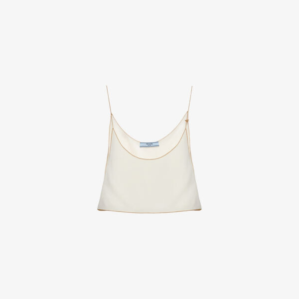 

Тканый топ Sablé, украшенный цепочкой Prada, цвет neutral