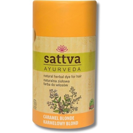 

Sattva Натуральный цвет волос Карамельный блонд Краска для волос из хны от аллергии Органическая растительная краска для волос для естественного цвета волос Объем и блеск ECOCERT Sattva Ayurveda