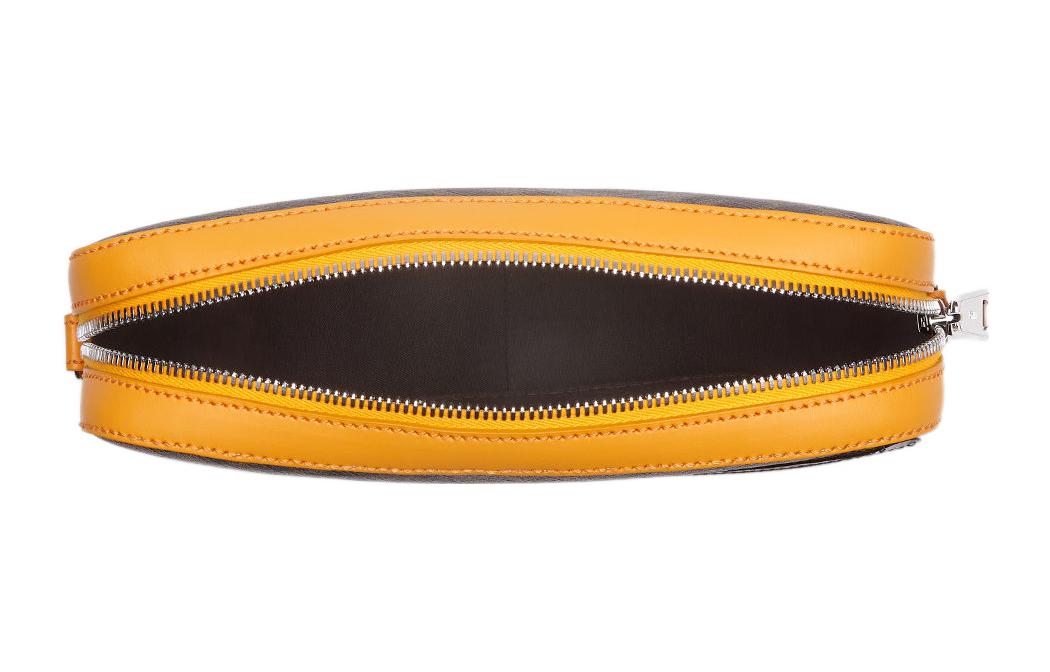 FENDI Кожаная фотосумка через плечо унисекс оранжево-коричневый — фото 4