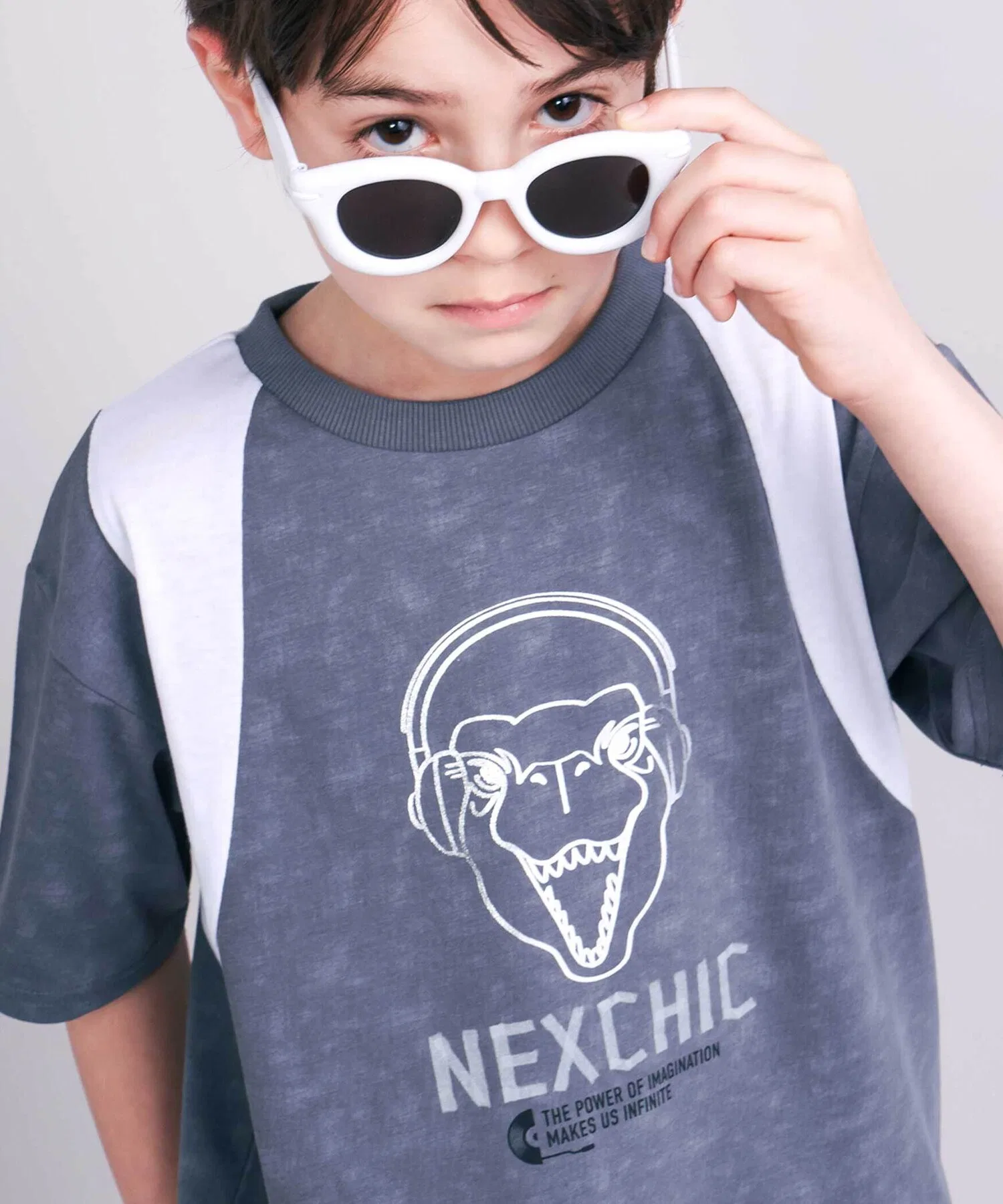 Детская футболка с коротким рукавом nexchic с принтом динозавра — фото 3