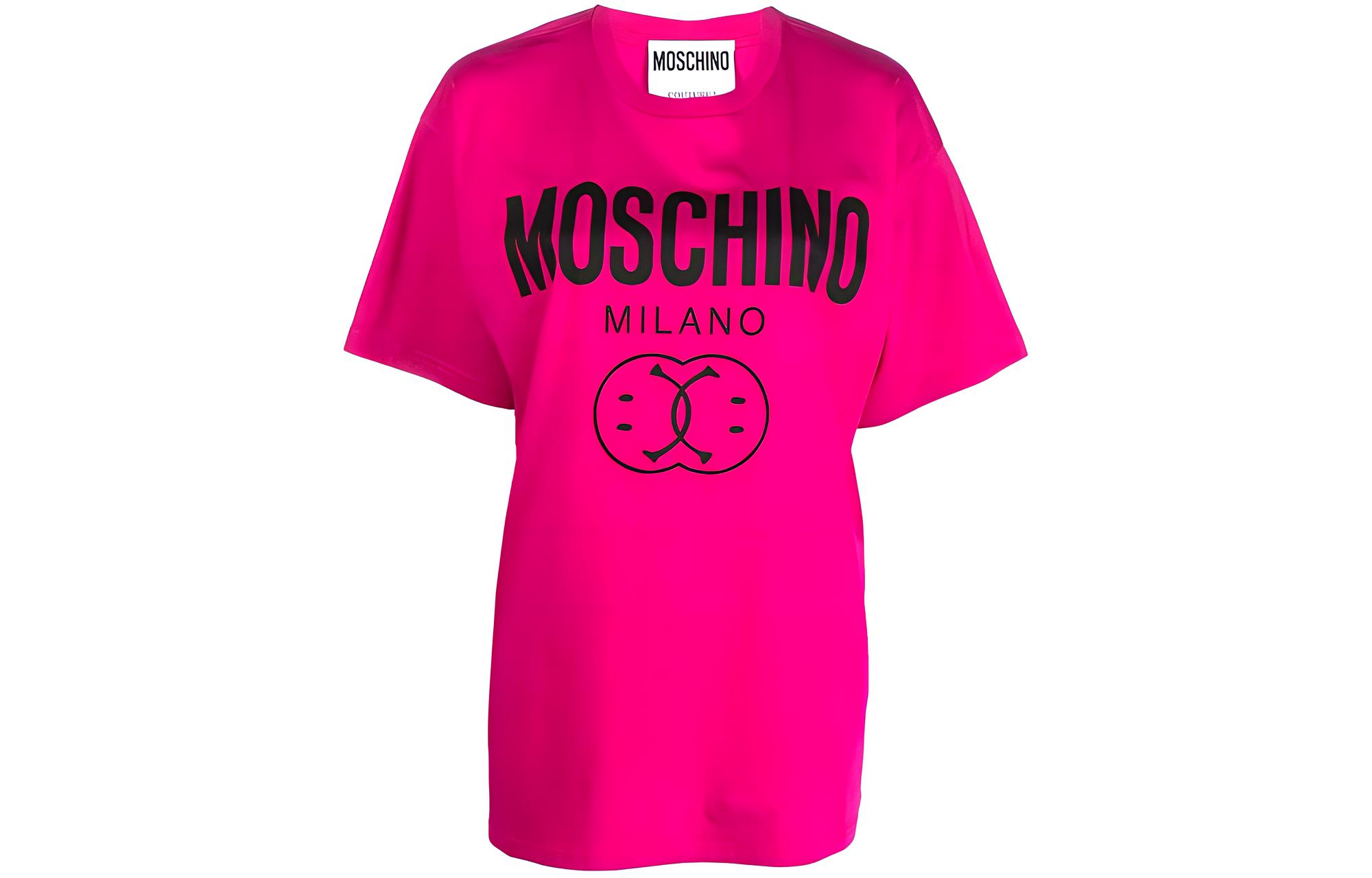 

Moschino Футболка X SMILEY женская, розово-красная, с круглым вырезом, умеренным прямым кроем, Красный, Moschino Футболка X SMILEY женская, розово-красная, с круглым вырезом, умеренным прямым кроем