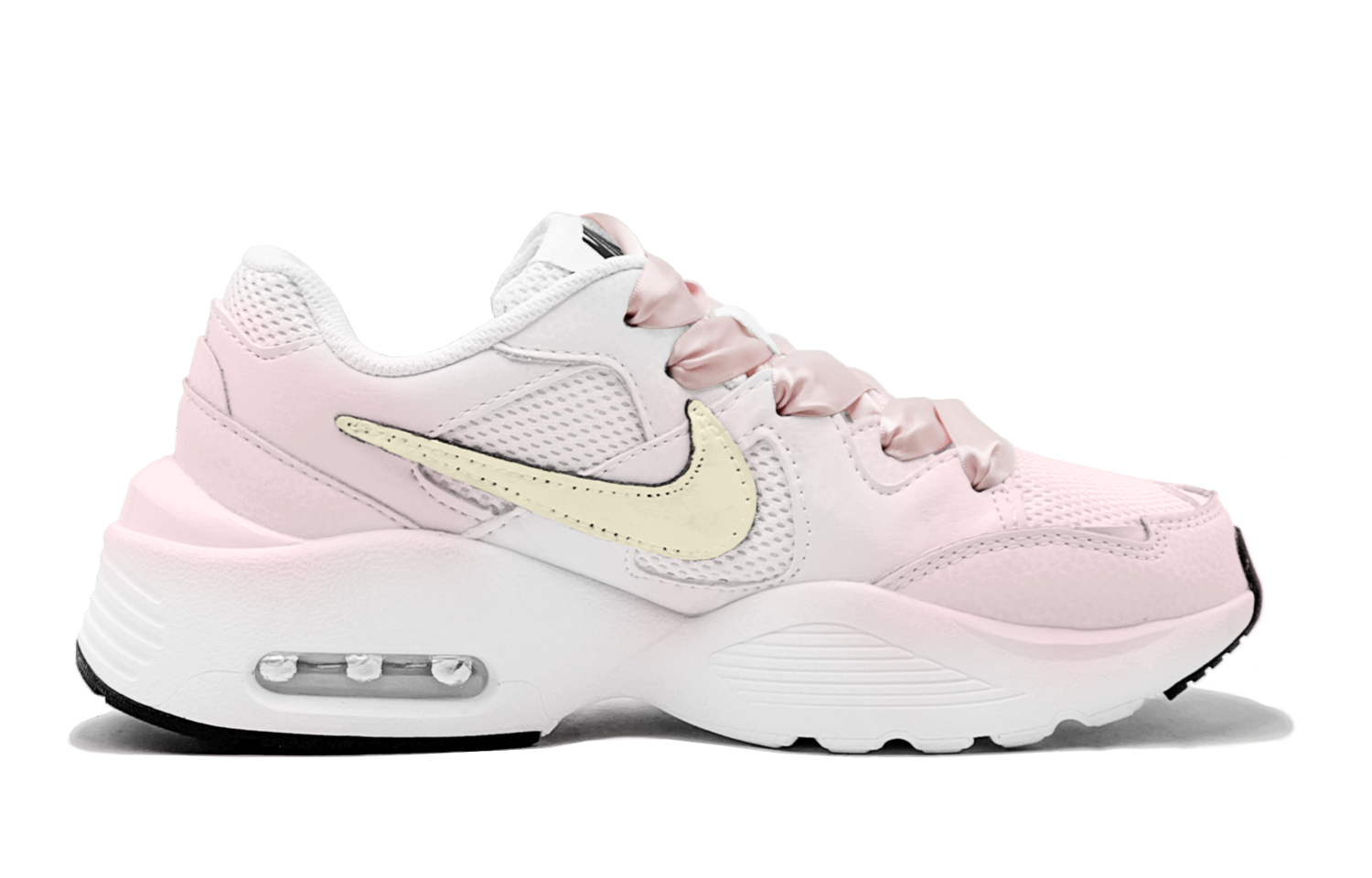 Nike Женские бело-розовые кеды Air Max Fusion с амортизацией, противоскользящей подошвой и дышащим верхом, цвет White Pink — фото 3