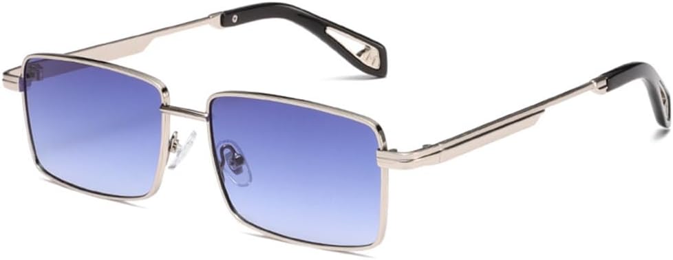 

Прямоугольные солнцезащитные очки для женщин, винтажные металлические солнцезащитные очки для мужчин, ретро узкие солнцезащитные очки с защитой от УФ-излучения UV400 HDUBFY, C3