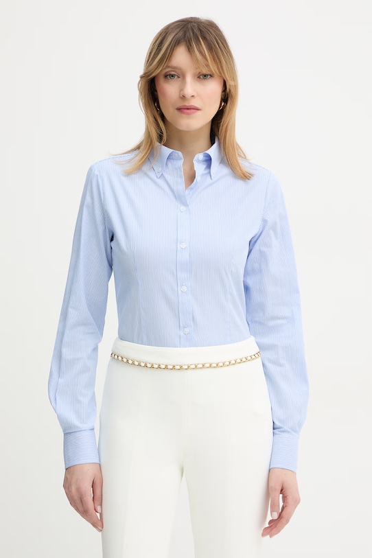 

Хлопковая рубашка caleni Silvian Heach, синий