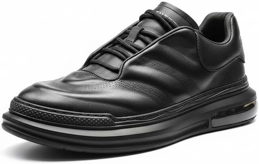 

Мужские кроссовки из искусственной кожи, повседневная обувь для делового и городского стиля- комфортная обувь для прогулок Zixcplaz, черный