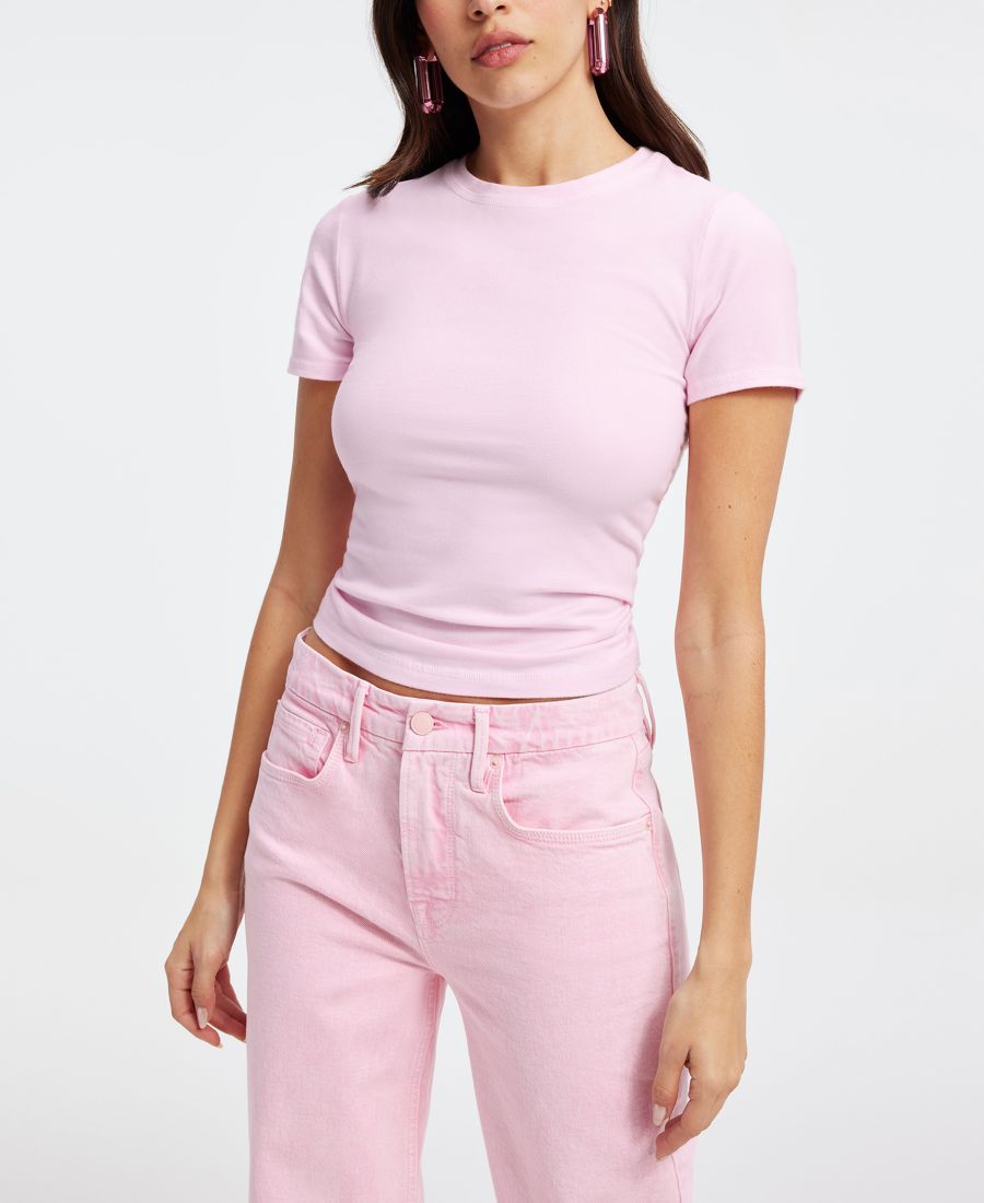 

Женская суперэластичная детская футболка, стандартные и большие размеры Good American, Rose Quartz, Розовый, Женская суперэластичная детская футболка, стандартные и большие размеры Good American, Rose Quartz