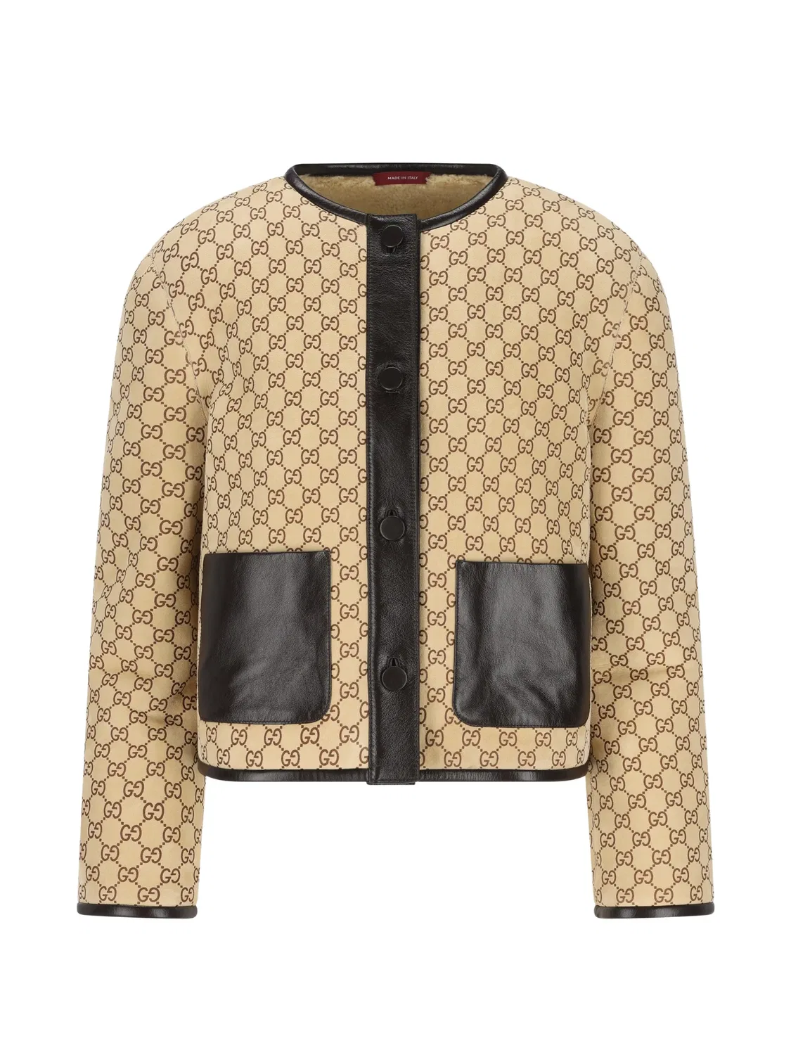 Куртка на пуговицах с монограммой Gucci, бежевый