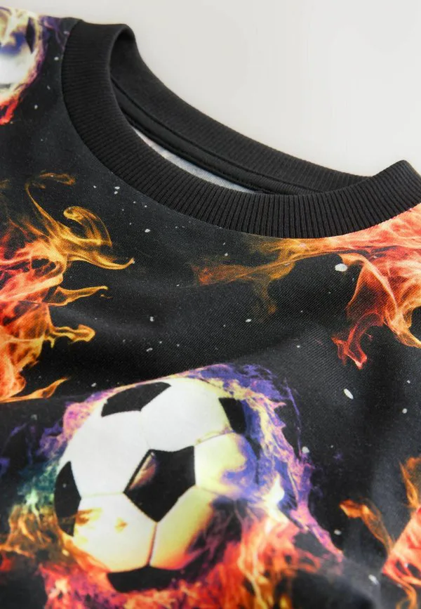 Футболка с коротким рукавом и стандартным принтом по всей поверхности Next, Black Flame Foootball — фото 3