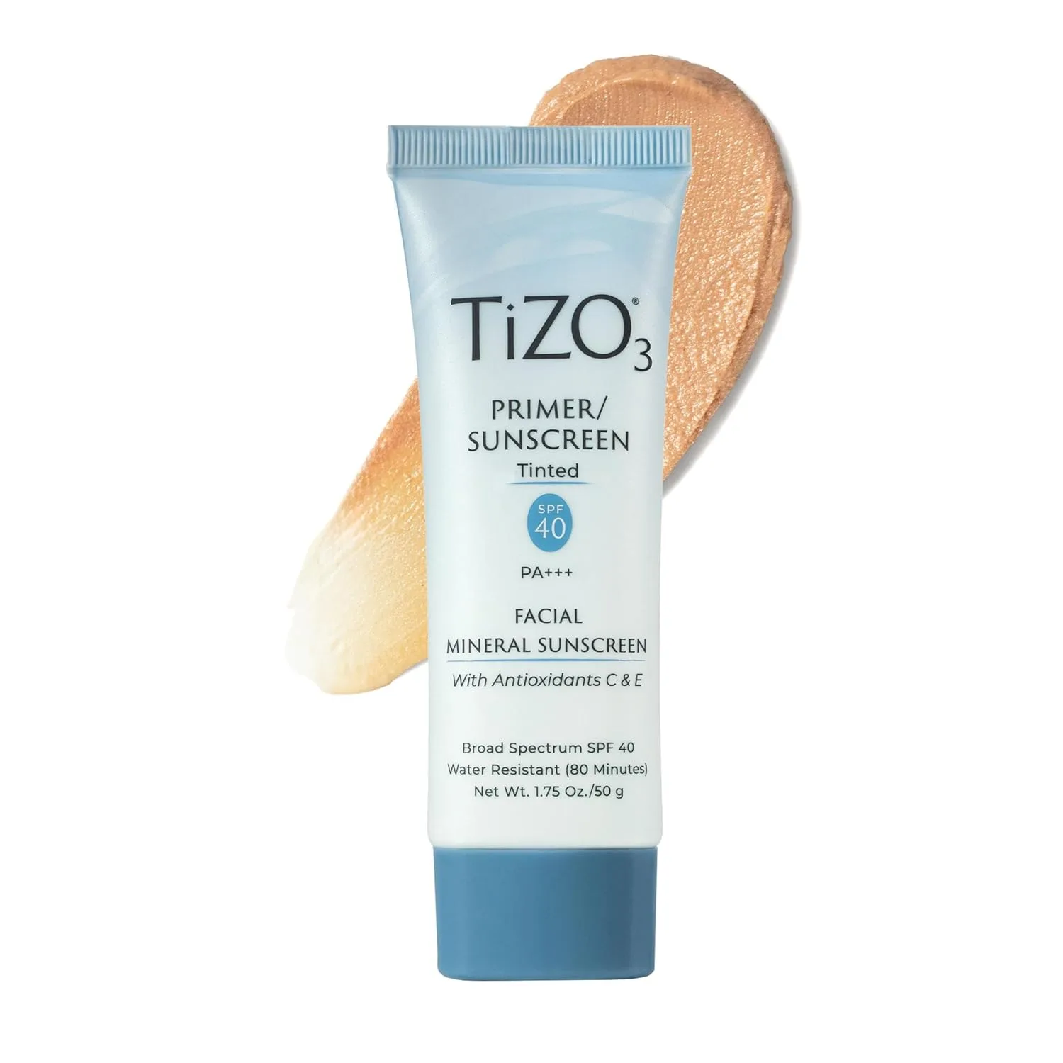 TiZO3 тонированный минеральный солнцезащитный крем и праймер для лица SPF 40, матовый финиш, без отдушек и масел, 50 г, Sheer Tint