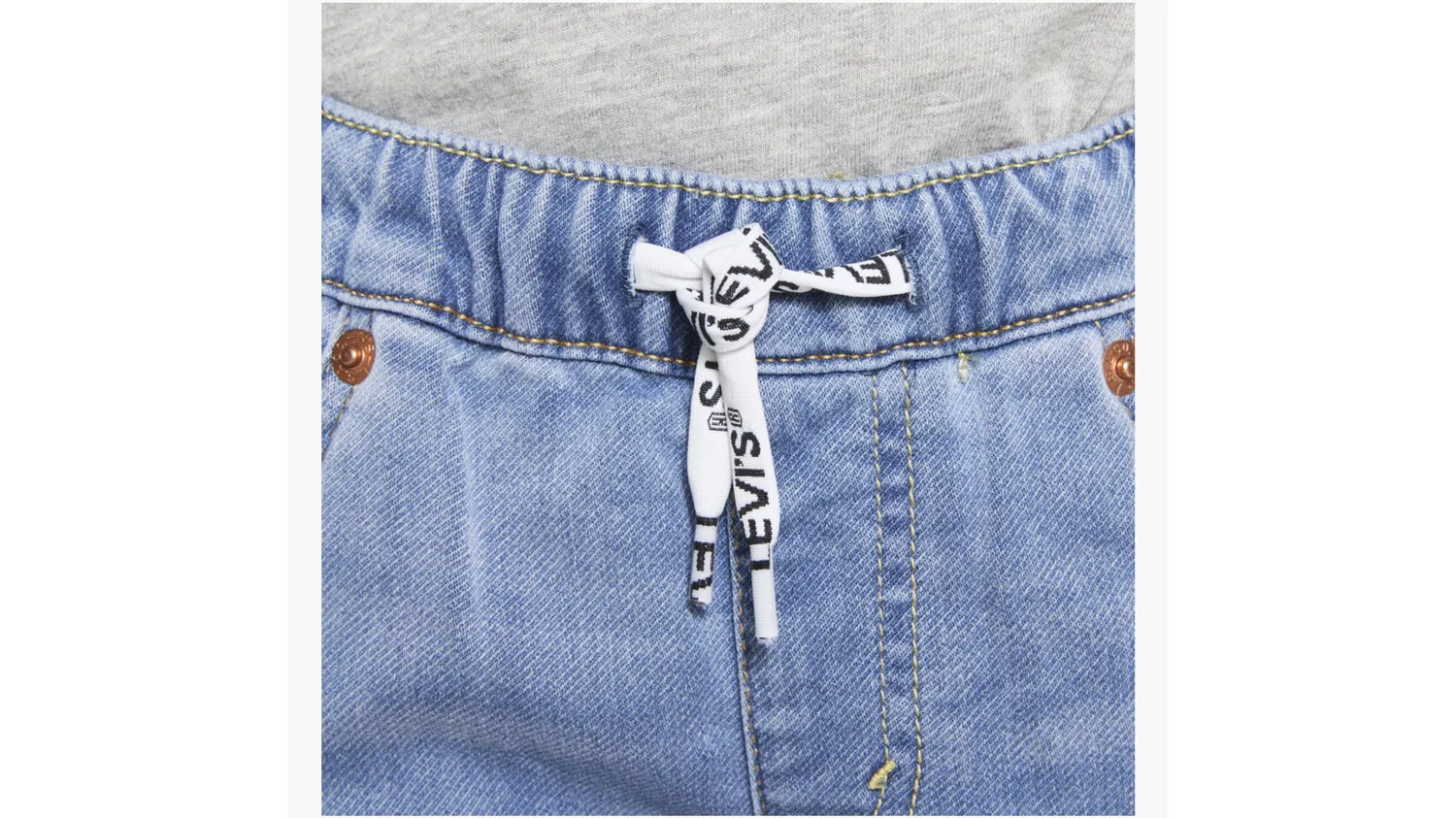 Узкие брюки на резинке для мальчиков 4-7 лет Levi's, Light Wash — фото 4