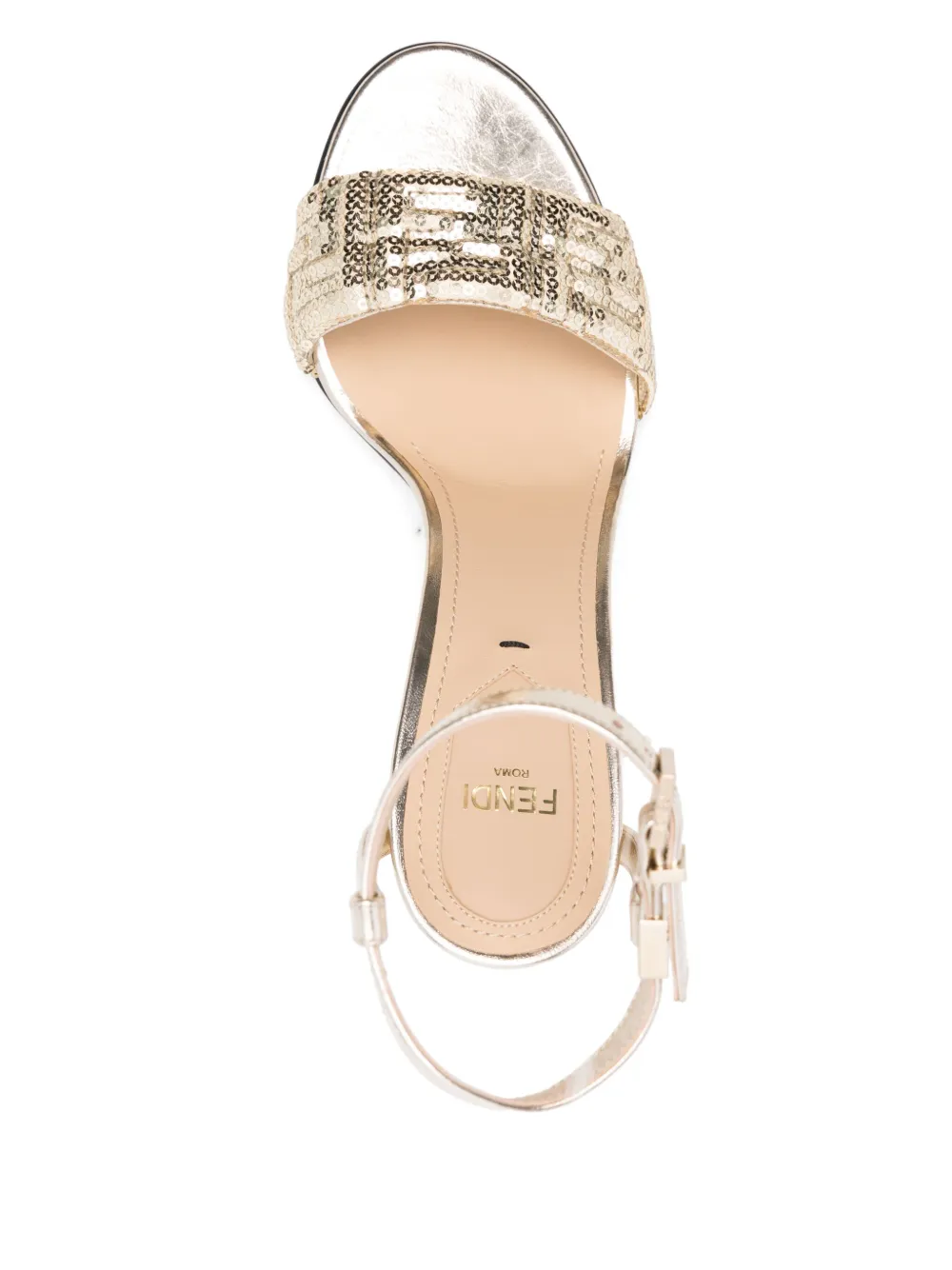 Босоножки Delfina 95 FENDI, золотой — фото 4