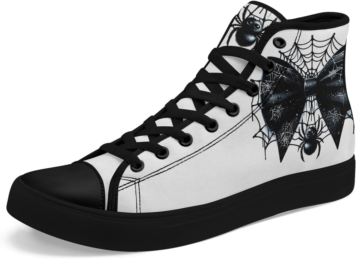 

Стильные высокие кеды из канвы для мужчин и женщин с дизайнами тыквы и призрака, праздничный подарок, легкая и дышащая обувь Coolcustomize, белый/черный