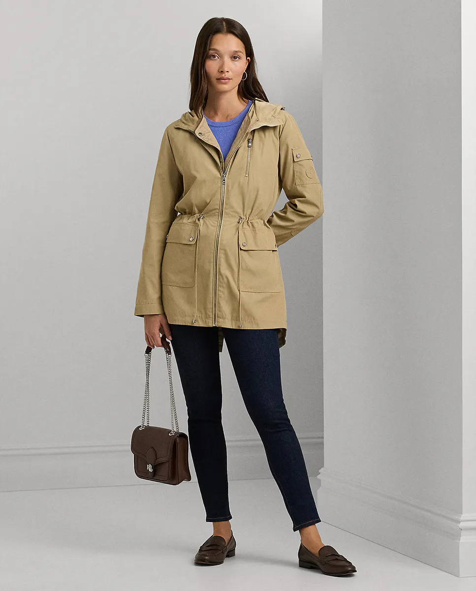 

Водонепроницаемая женская парка с регулируемой талией на шнурке Lauren Ralph Lauren, бежевый