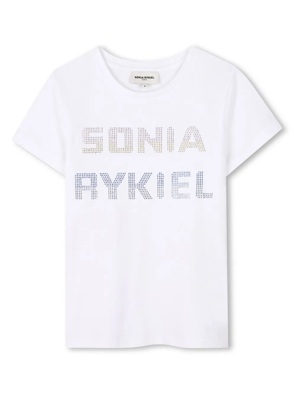 

Футболка со стразами и логотипом SONIA RYKIEL ENFANT, белый