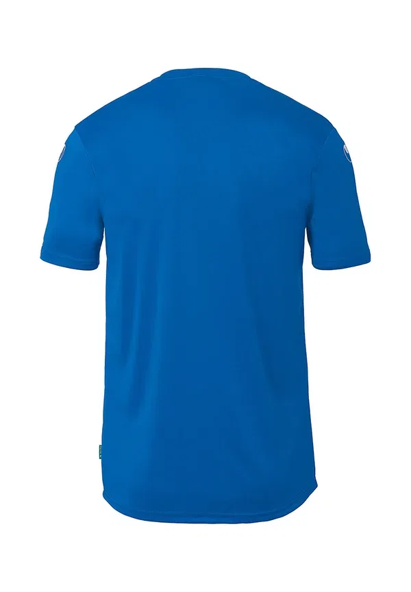 Футболка тренировочная Uhlsport Equipe 29 Kids Print T-Shirt, лазурно-бело-синяя — фото 2