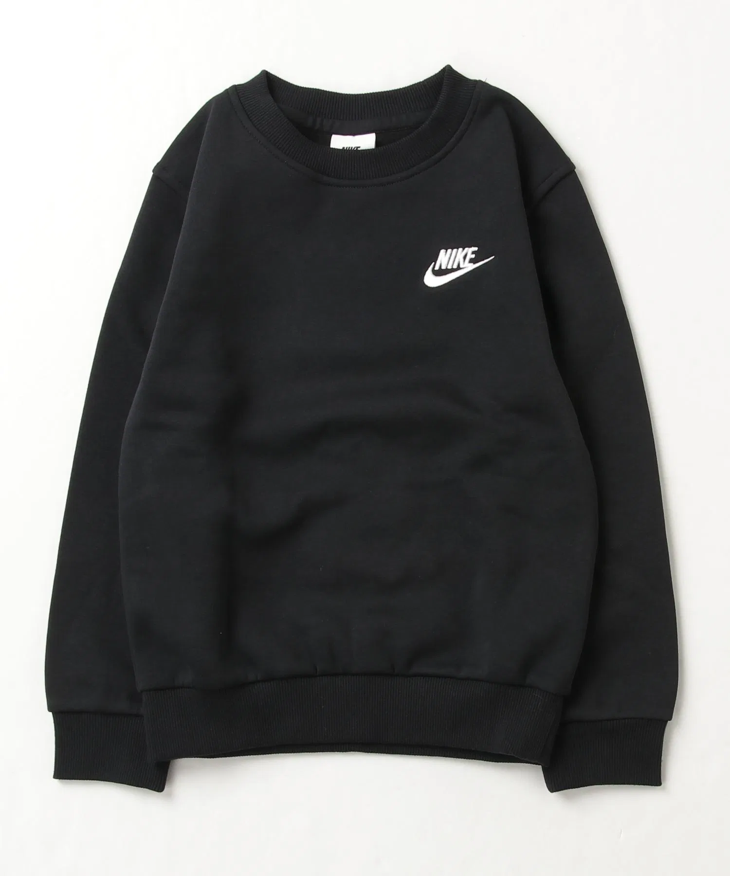 Толстовка NIKE K CLUB FLC CREW LS LBR FD3006 010 ЧЕРНО-БЕЛАЯ