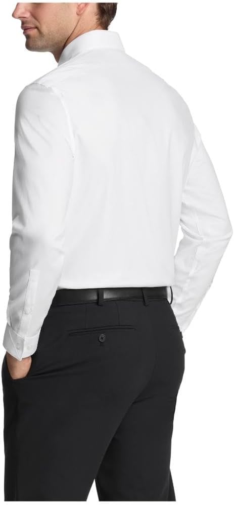 Мужская рубашка Calvin Klein, облегающая, нескользящая, однотонная, White — фото 2