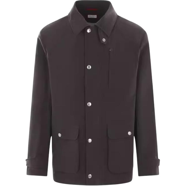 

Brunello Cucinelli Высокий воротник Длинный рукав Куртка, Brown