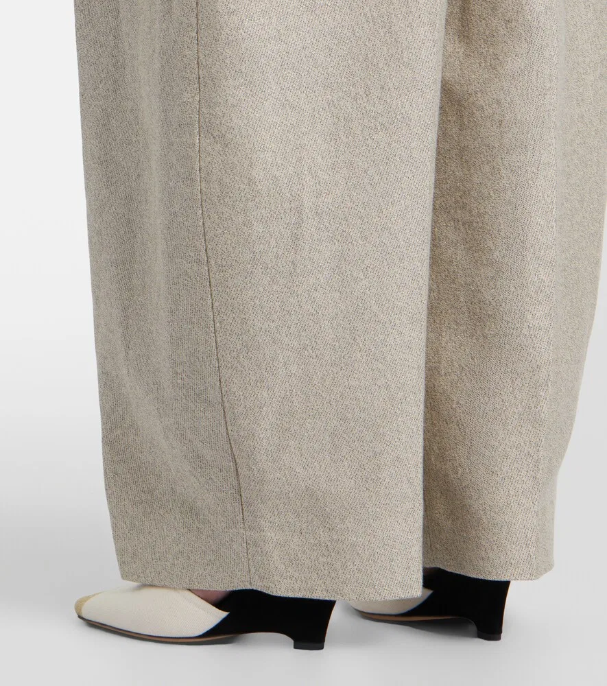 Брюки-бочонки Ovalo из хлопка и льна Jacquemus, бежевый — фото 4