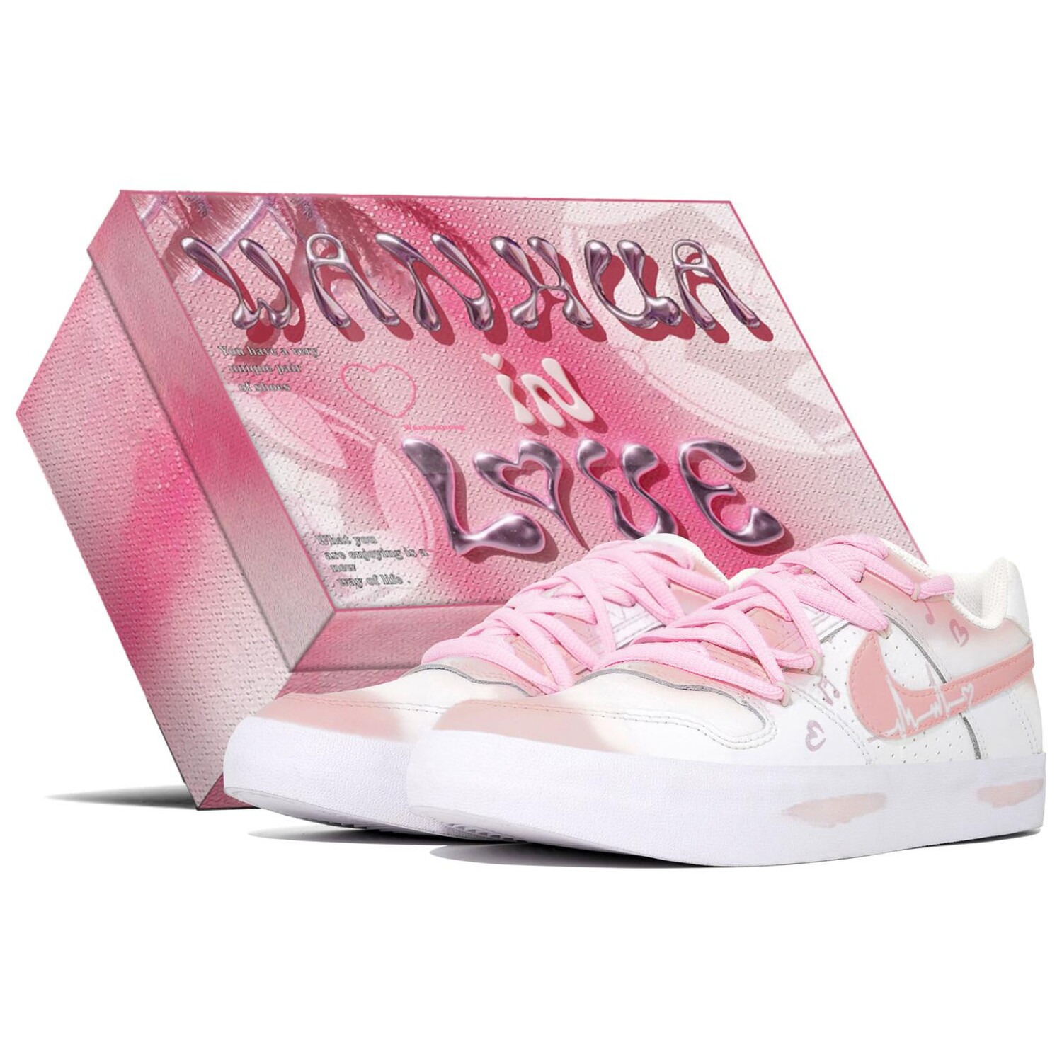

Кроссовки Nike SB Delta Skateboarding Shoes Unisex Low-top Pink/white, белый