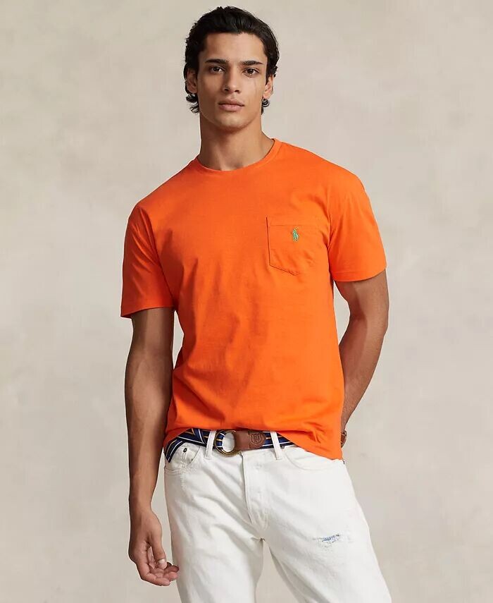 

Мужская футболка классического кроя из джерси с карманами Polo Ralph Lauren, оранжевый