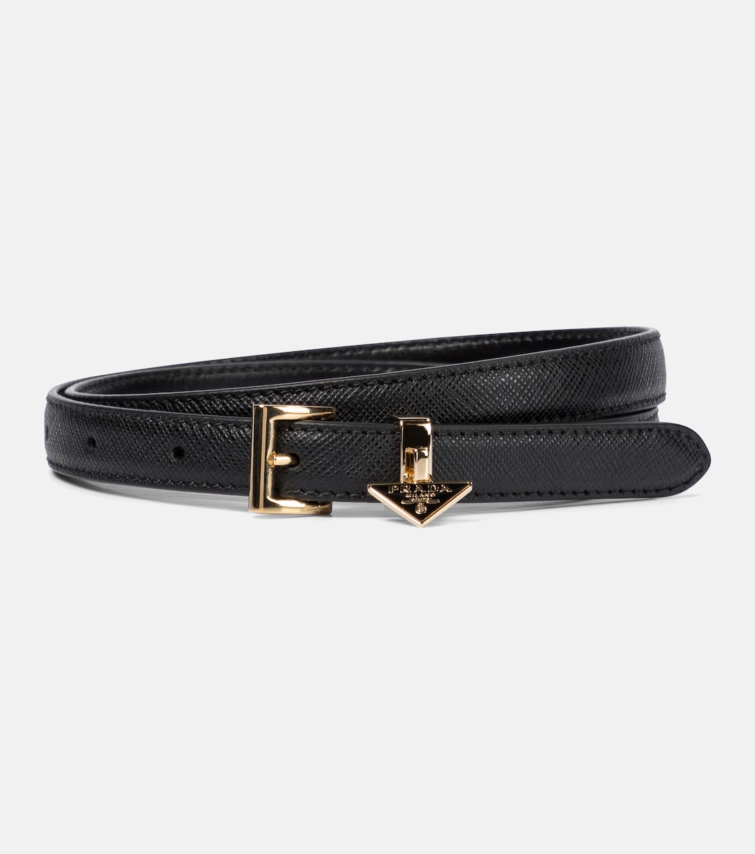 

Ремень из сафьяновой кожи Prada, черный