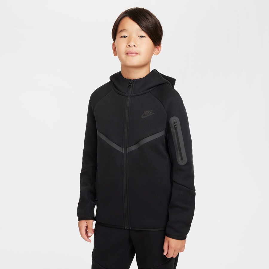 Толстовка с капюшоном на молнии Nike Sportswear TCH FLC, черный — фото 3