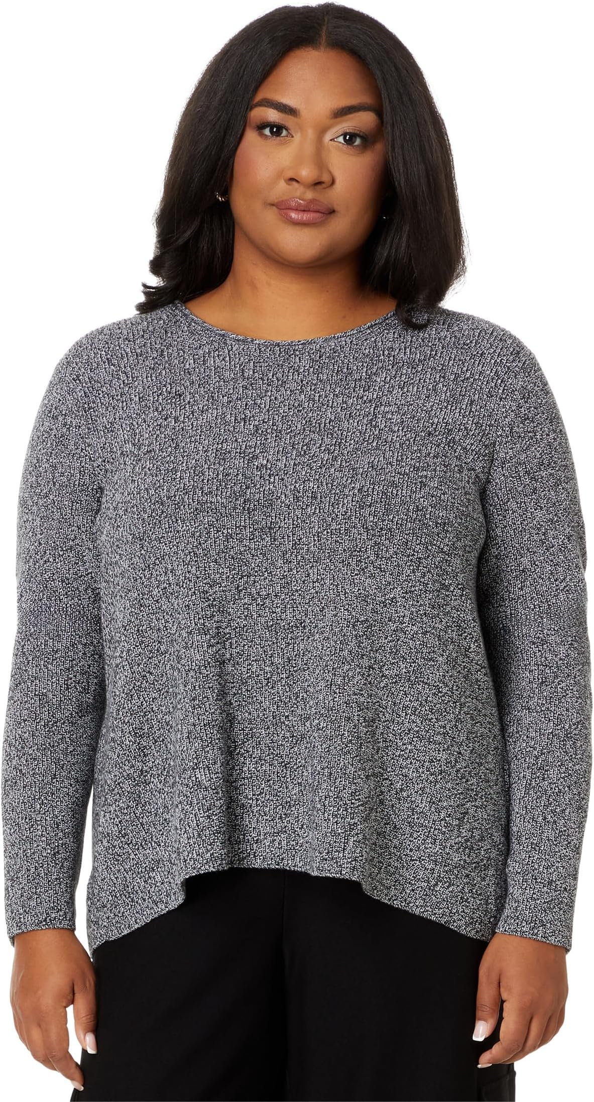 

Свитер Eileen Fisher Crew Neck Sweater, цвет Black Ivory