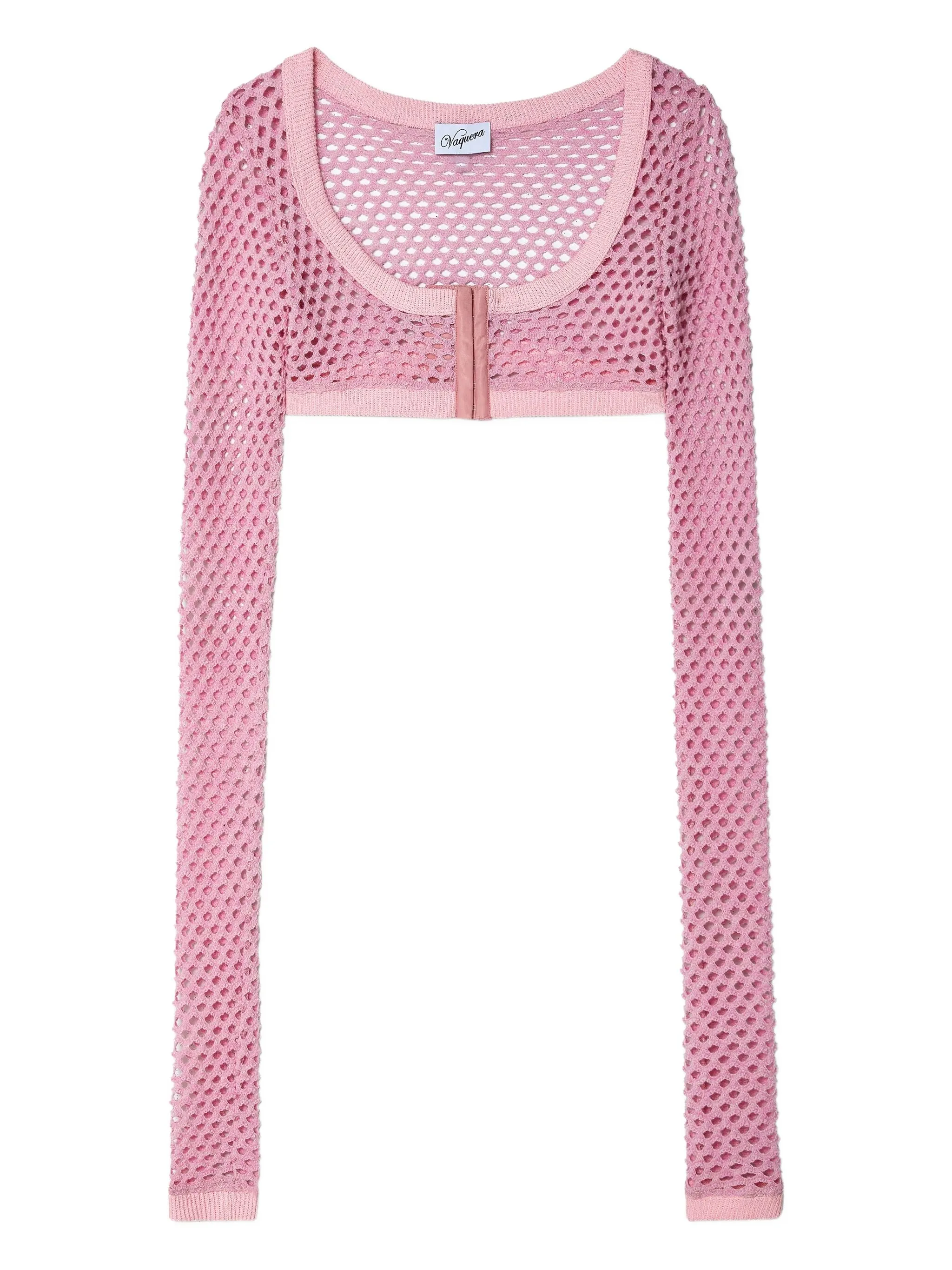 

Сетчатый кардиган с длинными рукавами Vaquera, розовый