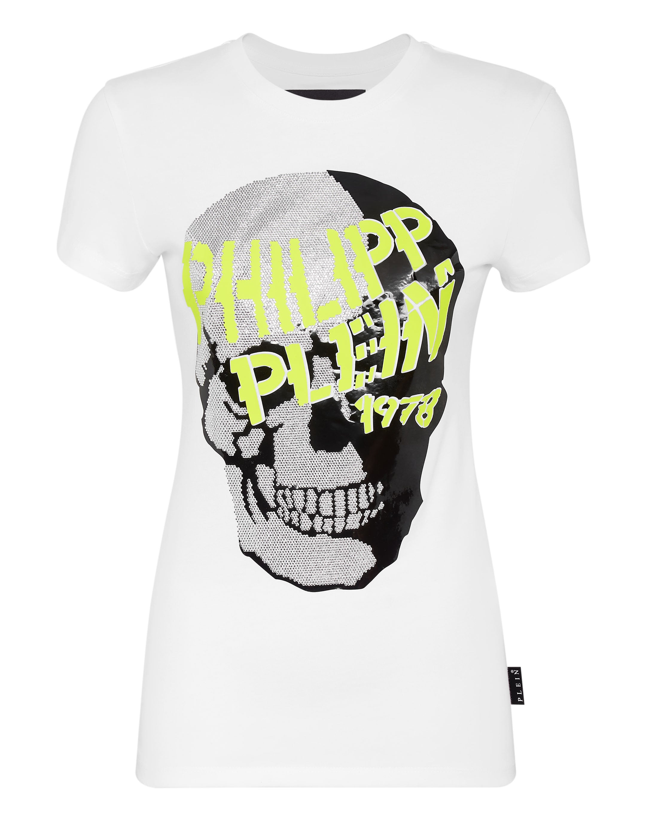 

Футболка с круглым вырезом SS Skull strass PHILIPP PLEIN, белый