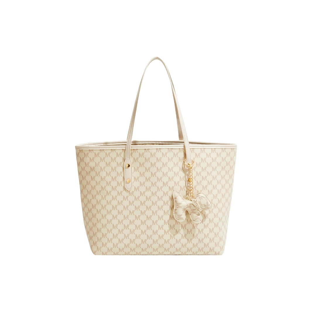 

DCLOUD Женская кожаная сумка через плечо, Ecru with Charm Style