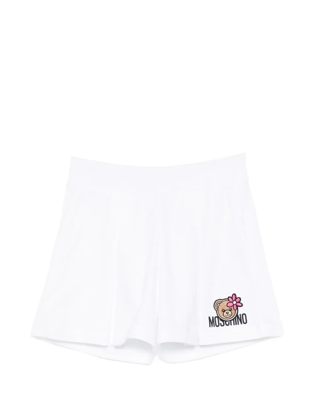 Шорты с вышивкой "мишка Тедди" Moschino Kids, белый