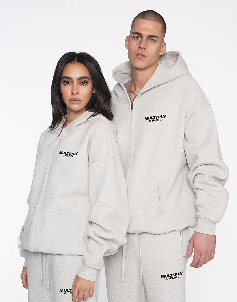 

Multiply Apparel - Buff - Толстовка свободного кроя в цвете Heather Grey