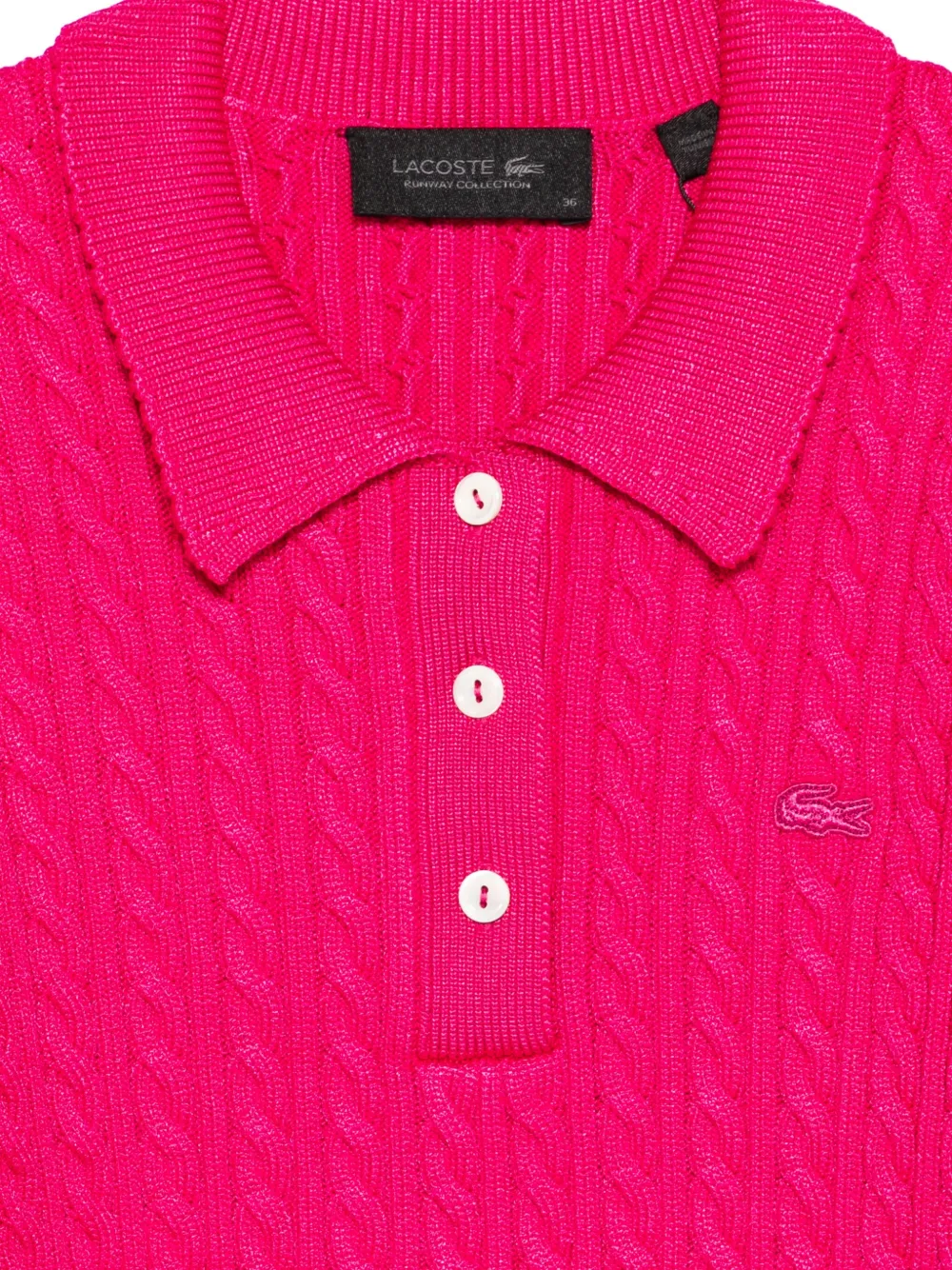 Поло Lacoste с вязкой "косы", розовый — фото 3