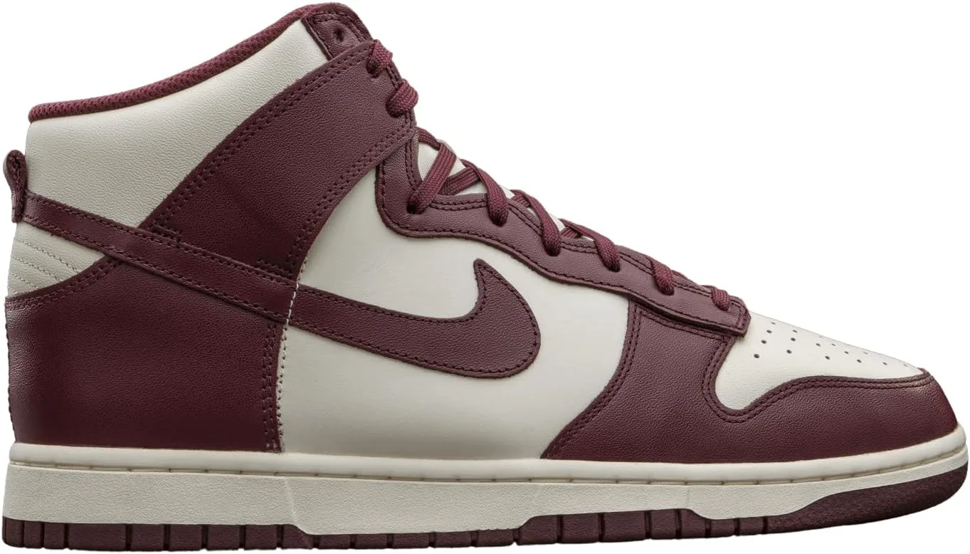 Мужские баскетбольные кроссовки Nike Dunk Hi Retro, бордовый