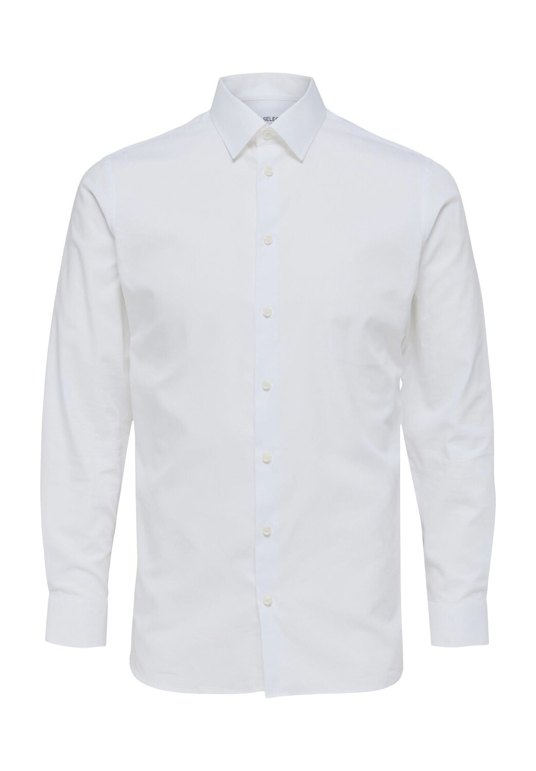 

Деловая рубашка, приталенный крой, воротник Кент, хлопок, мужская SELECTED, цвет Bright Whi