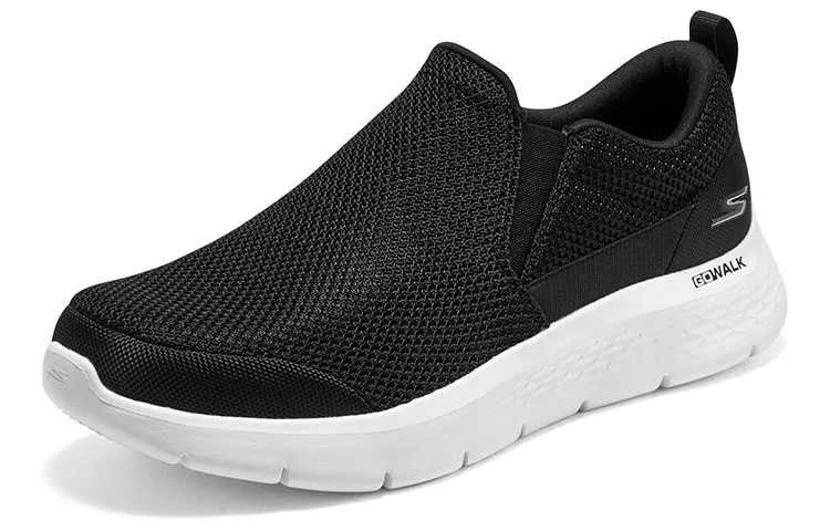 Skechers Go Walk Fle низкие повседневные кроссовки мужские черно-белые — фото 4