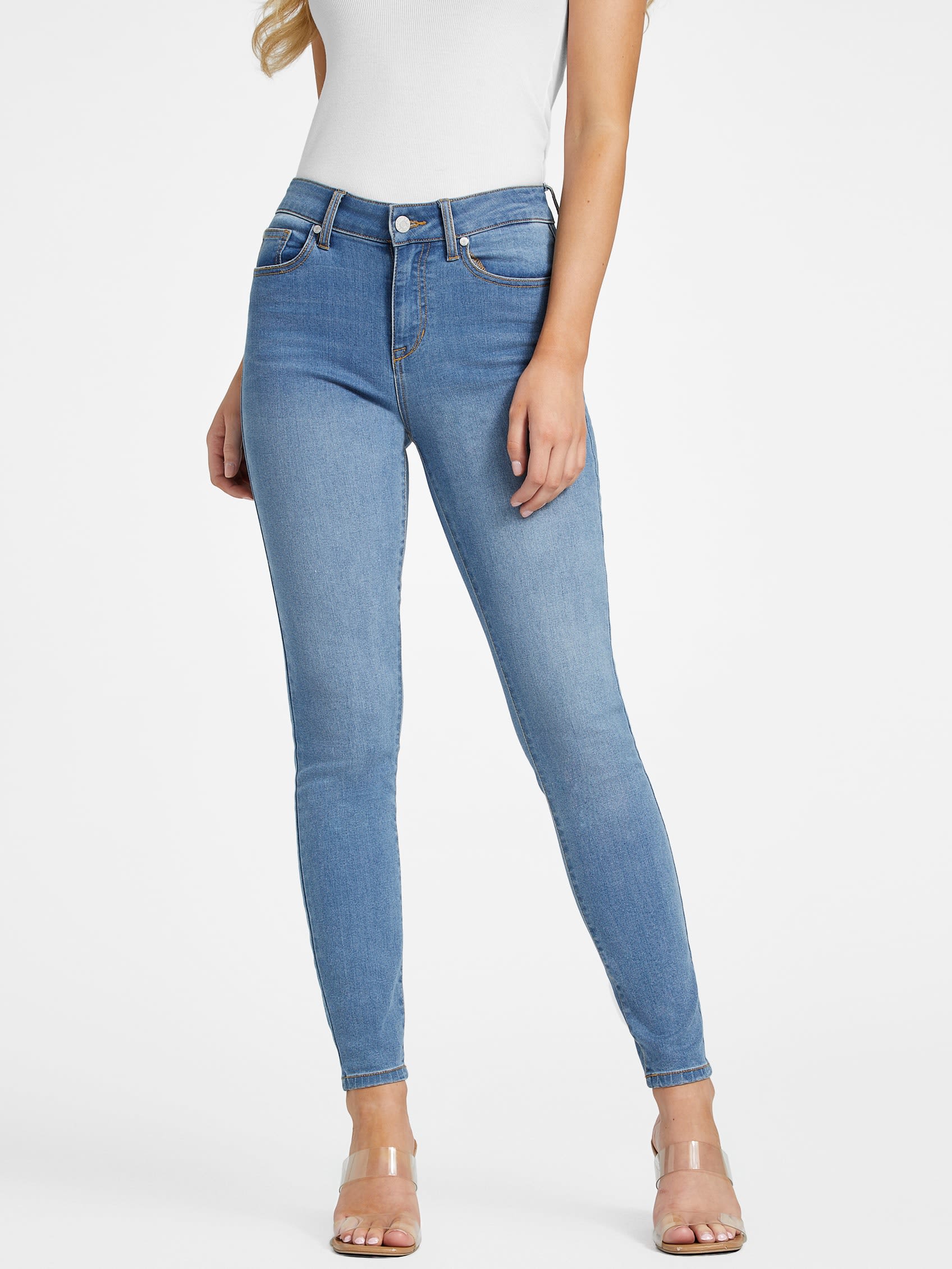 

Узкие джинсы Jaden Sculpt средней посадки Guess Factory, цвет light wash