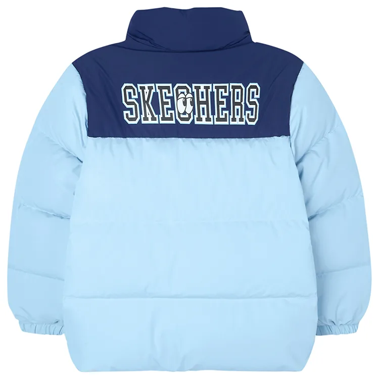 Детская пуховая куртка со стойкой, утепленная, ветрозащитная Skechers, Blue Bell — фото 4