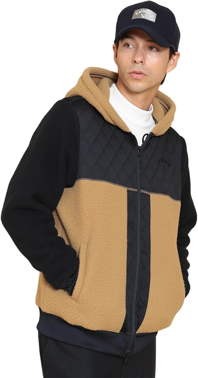 

Мужская толстовка с капюшоном Callaway (флис Sherpa) / для гольфа / C24217111, бежевый