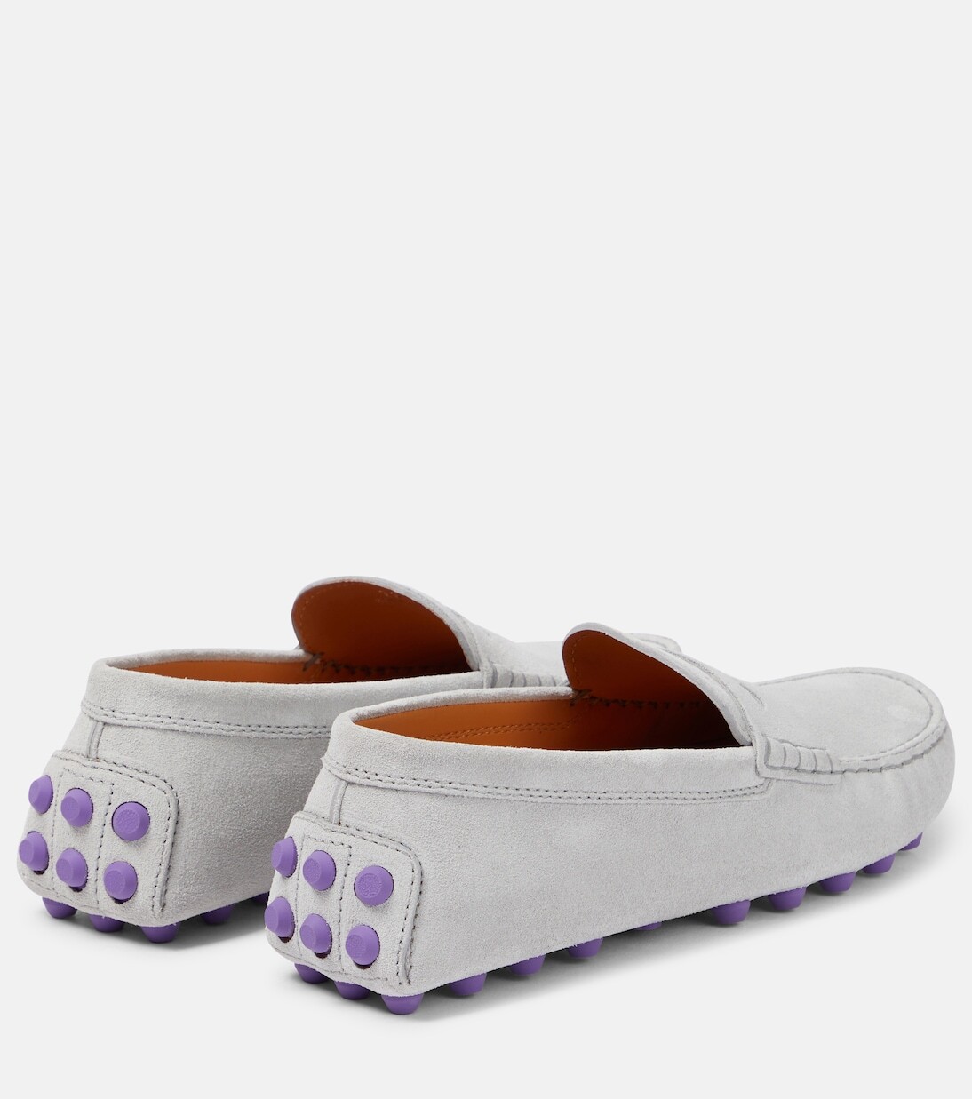 Замшевые мокасины gommino с пузырьками Tod'S, белый — фото 3