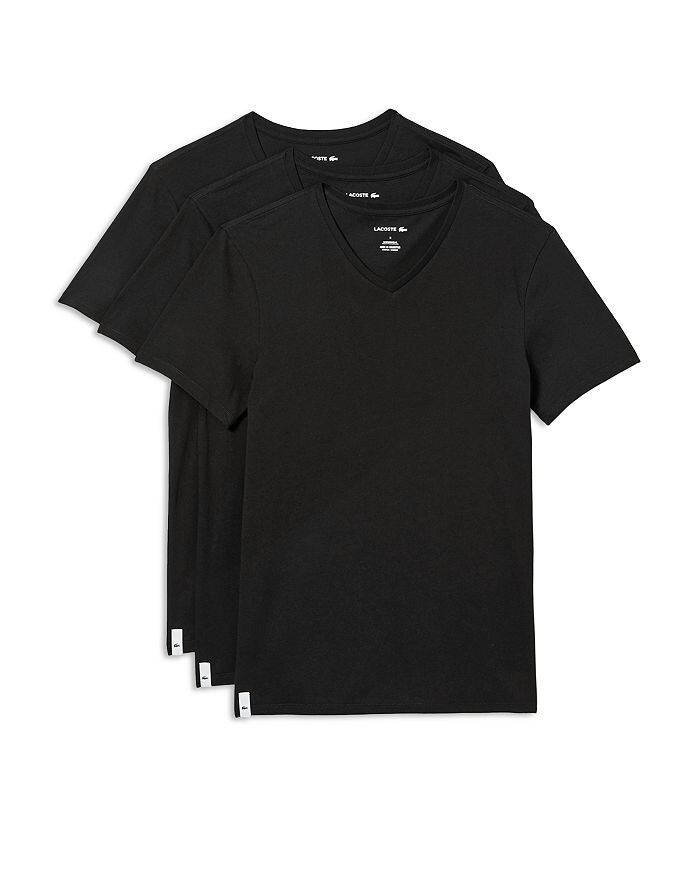 

Хлопковые футболки с V-образным вырезом, упаковка из 3 шт. Lacoste, Черный, Хлопковые футболки с V-образным вырезом, упаковка из 3 шт. Lacoste