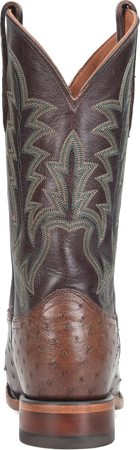 Мужские вестерн-башмаки Justin Rancher 12" Ostrich Cowboy, из натуральной кожи, вестерн-стиль, прочное исполнение, удобная посадка, коричневый — фото 3