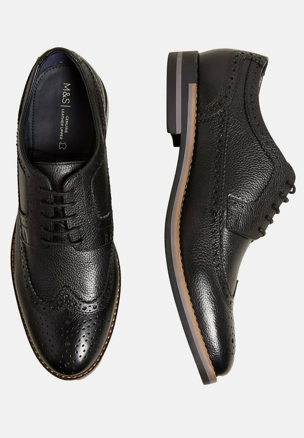 Деловые туфли на шнуровке TRISOLE BROGUES Marks & Spencer, цвет black — фото 4