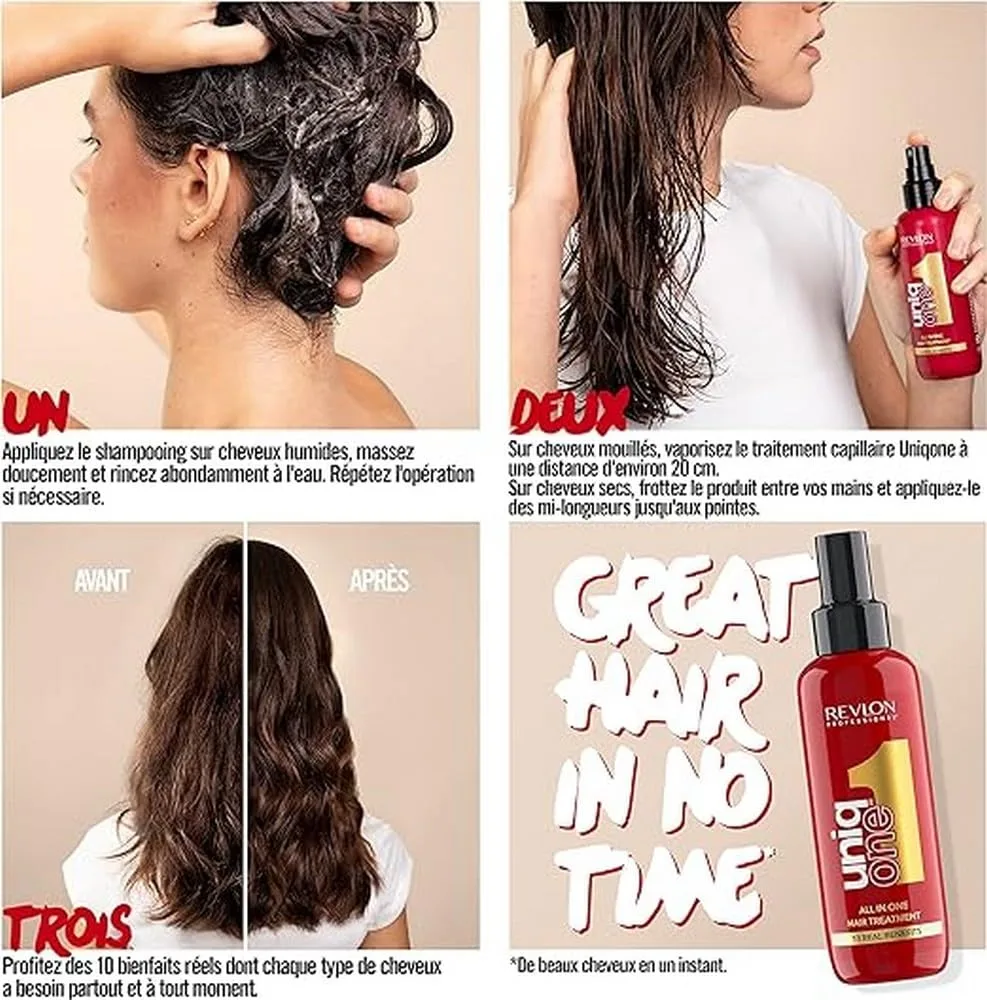 Увлажняющее несмываемое средство Revlon Professional UniqOne для восстановления поврежденных волос. 151 мл (2 шт.) — фото 4