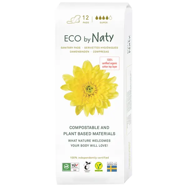 

Гигиенические прокладки, 12 шт./1 упаковка. Eco By Naty Super